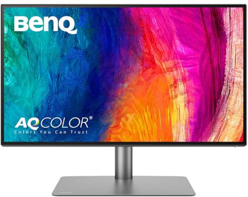 BenQ PD2725U 27 Inch 4K UHD AQCOLOR Computer Monitor with Thunderbolt 3 for MacBook, HDR, Mac-Ready, 100% sRGB and 95% P3, Daisy Chain, Hotkey Puck, DualView, Ergonomic Design, 65W Power Deliver
