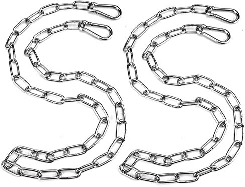 FANKUTOYS Kit catena per sedia a dondolo sospesa, 2 set di ferramenta in acciaio inox, resistente, kit di ganci per amaca, corda, pneumatici, altalene per alberi