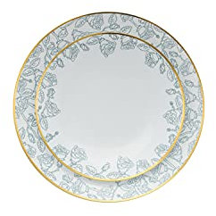 Trendables 40-Piece Plastic Disposable Plates Set For 20 Guests | 8 & 10 Dessert & Dinner Floral Plates | Wedding Ready