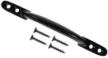 TERF® Antique Black Door Pull Handle 150mm (6 inch) Traditional Cast Iron Door D Pull Handle Including Fixing Screw for Garage Garden Gate Barn Shed Door and Multi Use - Pack of 1