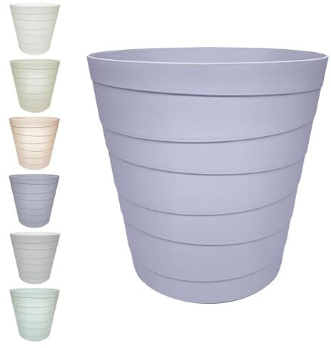 MAKREL® Pastel Colours Plastic Waste Paper Basket Bin Modern Step Design Trash Can for Kitchen, Bathroom, Office (Slate Blue, 7 Litre)