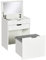 HOMCOM Toeletta da Camera con Specchiera e Sgabello Abbinato, Tavolo Trucco con Vano Nascosto e Cassetto in Legno, Bianco