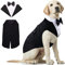 Hunde-Smoking und Bandana-Set, 2er-Pack, Haustierkostüm, Welpen, formeller Partyanzug, Hundekleidung für kleine, mittelgroße und große Hunde, Hundeprinz-Fliege, Hundekleidung, Samo, Bulldoggen (XL)