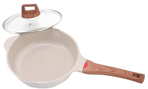 Poêle Allant au Four, Poêle à Frire Multifonction en Verre trempé Uniformément pour Empêcher la Chaleur de Coller pour Tous les Poêles (24CM)