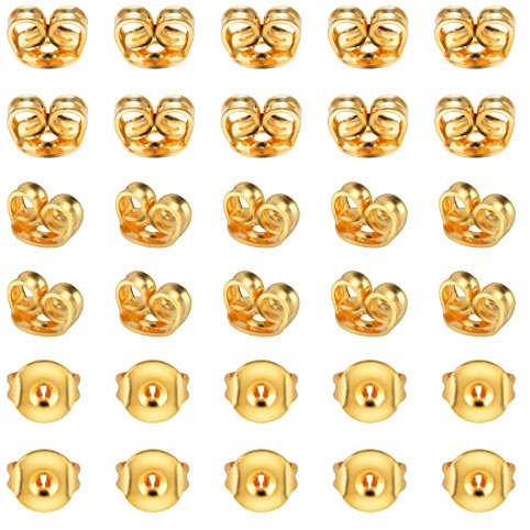 30 Stücke Ohrstecker Verschluss Gold, Ohrstecker Verschluss Hypoallergen Ohrring Stopper Ohrring Verschlüsse Universal Schmetterling Verschlüsse Für Ohrstecker Schmuckherstellung