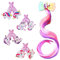HENGBIRD 8 Stück Einhorn Haarspangen + Farbverlauf Einhorn Perücke Haarnadel,Mädchen Haarspange Baby Haarnadel,Haarspangen Geschenk für Kinder,Party,Geburtstag,Einhornschmuck für Kinder