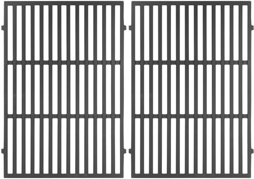 BBQ-PLUS Gusseisen-Grillroste für Weber Genesis II 300 Serie E-310/S-310, ii E-335, II SE-335, 2 Stück Grillroste Ersatz für Weber Genesis 2 und Genesis II LX S/E 340, für Weber 66095, 66802