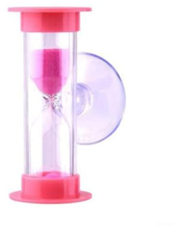 Sablier de douche 2 minutes à ventouse pour salle de bain, ne nécessite pas de piles, accessoire de bain amusant (rose)
