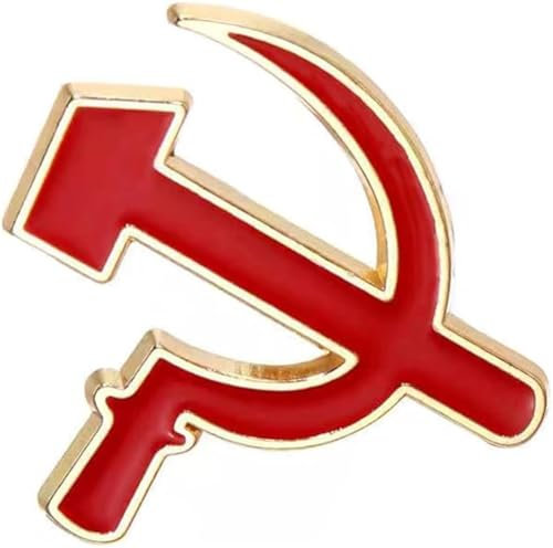 Spilla smaltata comunista a forma di falce martello, spilla da bavero vintage creativa dell'Unione Sovietica Russia spilla regali vestiti festa zaino decorazione, Metallo