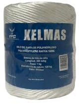 Kelmas - Cuerda - Hilo - Rafia - 300 MTS - 1 kg - Grosor 4MM - Cuerda Agricultura - Cuerda Jardinería - Cuerda Paquetería - Cuerda Entutorar - Cuerda Empacar - Cuerda Tomates - Cuerda Blanca