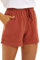 SMENG Damen Kurze Hosen Damen Sommer Workout Baumwoll Shorts Kurze Hose für Damen Lounge Einfarbig Lose Freizeithose mit Taschen Orange L