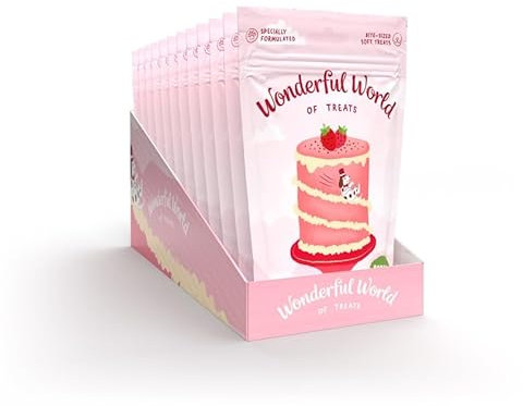 Wonderful World of Treats für Hunde (12 x 50 g, Karottenkuchen)