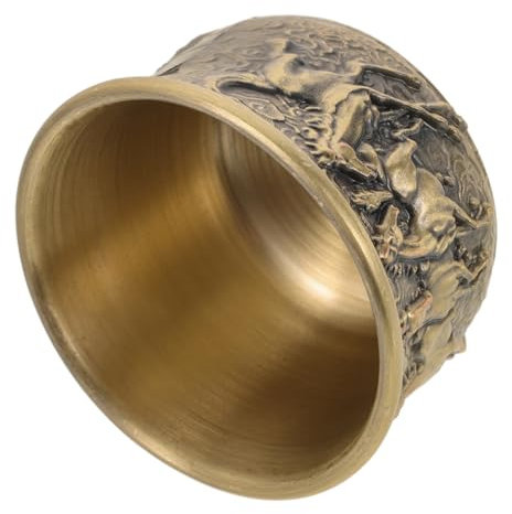 Amosfun Juego De Tazas De Té De Aleación De Zinc Pequeñas Tazas De Metal para Té Estilo Antiguo Taza De Té Decorativa China Diseño De Caballo para Decoración del Hogar Y La Oficina