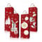 POPOYU 12 Stück Geschenktüten Flaschen Weihnachten,Geschenktüten Wein Weihnachten Set,Kraftpapier Tüten Rot Mit Henkel,Weihnachts Flaschentüten für Weinflaschen, Weihnachtsverpackung(36x12x8cm)