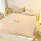 Spannbetttuch 180x200cm Boxspringbett Samt Winter, Bettlaken Einfarbig Hell Khaki Bettspanntuch bis 25cm Matratzenhöhe