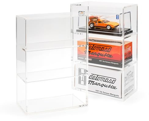 Acrylvitrine für Hot Wheels RLC Drei Höhen, Display für Sammelboxen, 184 mm x 126 mm x 63 mm, Maßstab 1:64 (RLC) (1 Stück)