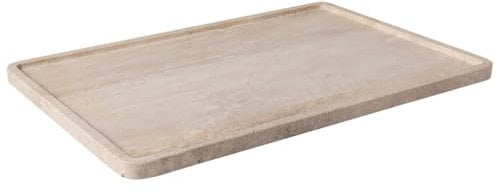 Villeroy & Boch - Manufacture Travertine Serving Platter Large Beige, Hand-Crafted, Large Plate Made from Natural Stone in Sand, Plate Stone, Crockery, Travertine