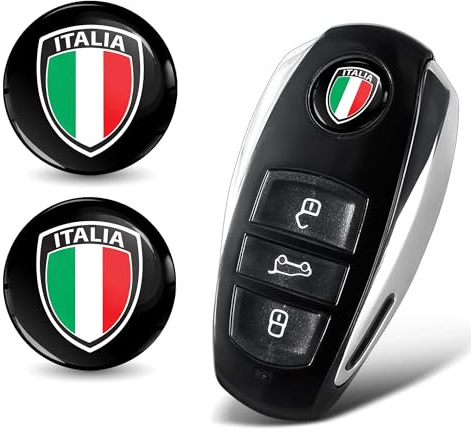 SkinoEu 2 x Ø14mm 3D Schlüssel Emblem Aufkleber Stickers Für Fernbedienung Auto Moto Logo Key Badge Tuning Italien Flagge Italy Flag Fahne KSK 9