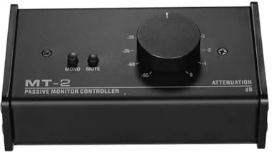 Juqoyue MT-2 Passiver Monitor-Controller Audio mit XLR 3,5 mm Eingängen Ausgängen Unterstützt Dämpfungssteuerung Stummschaltfunktion Tools