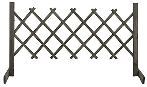 HOMTAKIE Clôture en treillis de jardin Gris 120x60 cm Bois de sapin