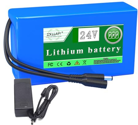 ZXLLAFT 24V Rechargeable Lithium Battery 6000mAh 9000mAh 12000mAh 15000mAh Suitable for Solar Lighting Mobile Power Battery with Charger BMS Protection,24V9000mAh