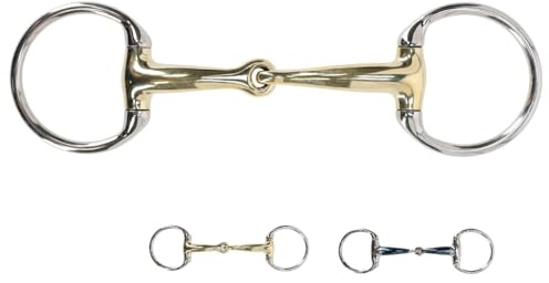 NETPROSHOP Anatomisch geformte Olivenkopftrense mit einfach gebrochenem Gebiss Mundstück 14 mm Argentan oder Sweet Iron, Groesse:13,5, Farbe:Argentan
