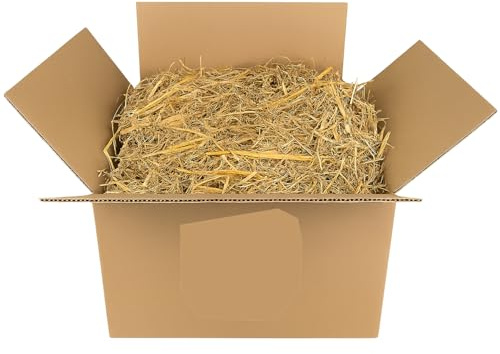 Natural Litter Straw 20 kg | Pressed Wheat Straw Bale | Absorbent, Heat Insulating Litter Tray Ideal for Rabbits, Rodents, Horses, Chickens and Small Animals