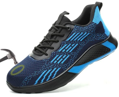 Zapatos de Seguridad para Hombre Mujer Zapatillas de Trabajo Ligero 36-46EU | Zapatillas Trabajo con Puntera de Acero Transpirables Calzado de Seguridad Comodo Antideslizante Unisex
