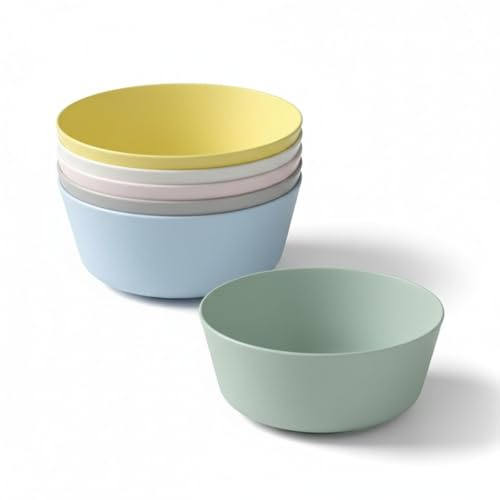EMBO 6pc KALAS Plastic Bowls, Set of 6, Multicolour, Round 12cm x 9cm, Lightweight