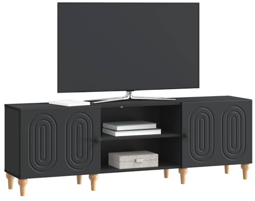 vidaXL TV-Schränk Schwarz 150 x 31 x 50 cm Holzwerkstoff, Moderner Wohnraum, rechteckiges Mediencenter, platzsparende TV-Aufbewahrung, stylische Zuhause-Organizer