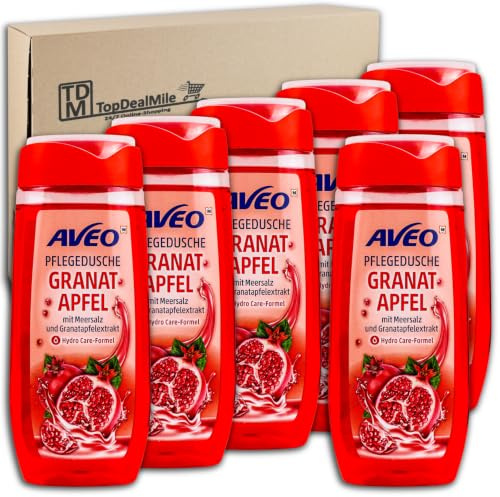 TopDealMile-Vorratspack für AVEO Pflegedusche Granatapfel Duschgel Shoer Gel 6 x 300 ml