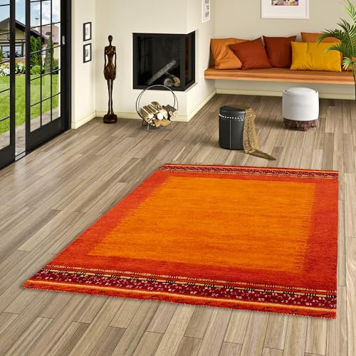 Theko Natur Teppich Indo Gabbeh Esta Rot Classic in 6 Größen