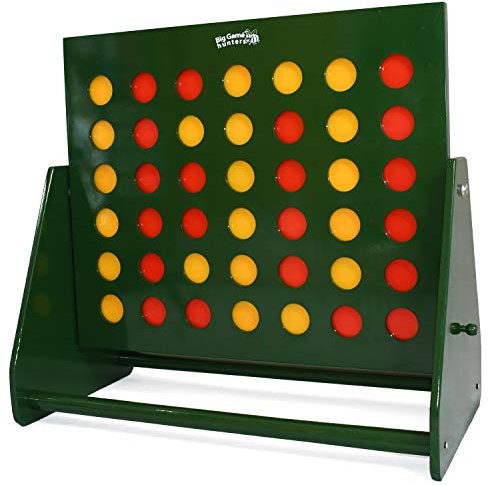 Big Game Hunters Wooden Maxi 4 in a Row - Giant Garden Game - Large Hand-Painted Jumbo Connect 4 Green Frame - 61.5cm x 58.5cm - Outdoor Fun for Kids & Adults - Connect Four - Outdoor Toys