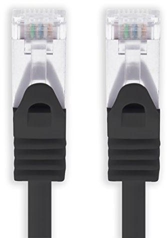 7,5m - schwarz - 1 Stück Cat7 Netzwerkkabel SFTP Patchkabel Lankabel Rohkabel 10GB/s - 500 Mhz konfektioniert mit 2 RJ45 Stecker Cat 6a