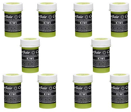 Sugarflair Kiwi Pastel Food Colouring Paste, Highly Concentrated for Use with Sugar Pastes, Buttercream, Royal Icing or Cake Mix, Subtle Colour Dye - 25g (Pack of 10)