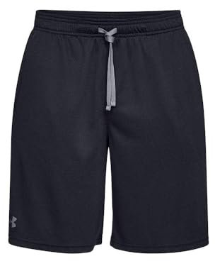 Under Armour UA Tech Mesh, atmungsaktive Sweatshorts mit Seitentaschen, komfortable kurze Hose mit loser Passform Herren, Schwarz (Black / Pitch Gray) , 2XL