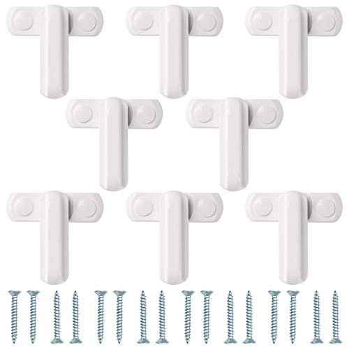 Kinstecks 8PCS Schärpe-Störsender-starke Zink-Form-Legierungs-zusätzliche Sicherheits-Verschlüsse Schärpe-Blocker-Störsender für verschiedene UPVC/PVC Türen und Windows und Haussicherheit-Weiß