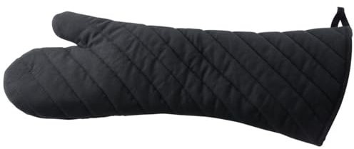 Fackelmann Manopla para barbacoa, cocina con Horno y leña 48X18Cm. Accesorios y guantes para hornos y altas temperaturas. Algodón, poliéster, Color Negro, 1 ud.