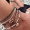 Anglacesmade Ensemble de 5 bracelets de cheville avec pendentif en forme de coquillage de style bohème - Chaîne en cuir tressé et perles - Bijoux de plage pour femmes et filles