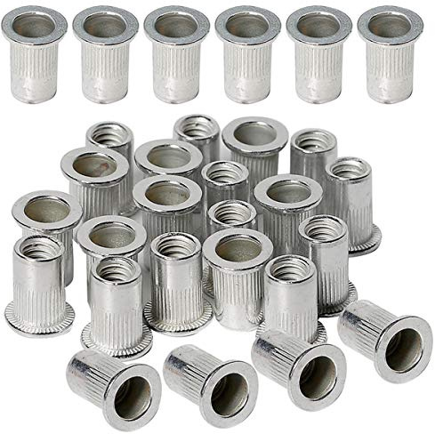 Lot de 50 écrous à rivets en aluminium M6 - 1,0 mm