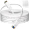 Cable Ethernet 25m, Cable Rj45 Cat 6 Câble Réseau Plat Cable Lan 25 Mètres Haut Débit Fibre Câble Internet Blanc très Long Câble Patch pour Routeur Modem
