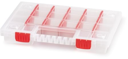 Sortierkasten Sortimentsbox Kleinteilemagazin Mit 20 Fächern Ergonomischer Griff Klemmverschlüsse Transparent 400 x 298 x 85mm