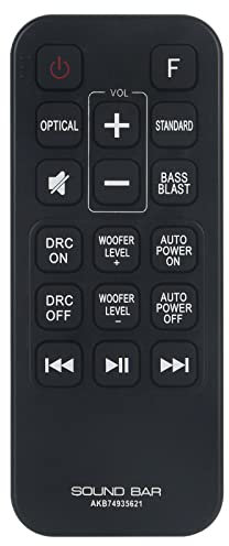 AKB74935621 Sub COV33552424 Remplacement de la télécommande Convient pour LG Sound Bar SJ2 (SJ2, SPJ2B-W)