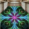 Boden Fresko Tapete 3D Tapete Boden bemalt bunt 3D Wohnzimmer PVC wasserfester selbstklebender 3D Bodenbelag,350x245cm