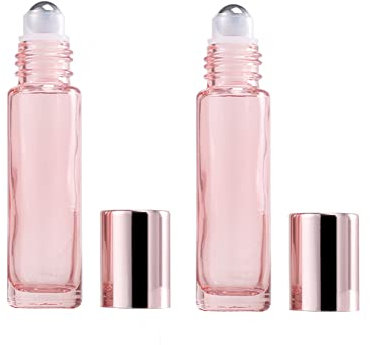 FSSTUD 6 Pcs 10ML Glass Perfume Roller Bottles Refillable Rollerball Bottles Reusable Roll On Bottles Empty DIY Deodorant Containers with Roller Ball