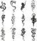 12 Feuilles Tatouages Temporaires Serpent, Faux Autocollants Tatouage pour Hommes, Tatouages Temporaires Mangemort, Adaptés au Tatouage Temporaire Vous-Même(Serpent)
