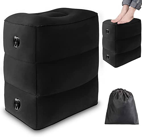 Sunshine smile Aufblasbares Fußstützen,Fußstütze Kissen,Bein Kissen,Fusskissen,Tragbare Fußauflage Aufblasbare,Flugzeug-Reisekissen,Aufblasbare Fußstütze für Flugzeug und Autofahrten & Zuhause & Büro