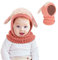 Niedlich Kinder Wintermütze Warm mit Nackenwärmer, Dick Kleinkind-Einteilige Strickmütze, Weiche Beanie Schalmütze Plüsch Ohrenklappen Hüte, Geburtstags Weihnachts Geschenk für 6 Monate-5 Jahre