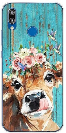 KARTXITAI Funda compatible con Huawei P20 Lite, funda protectora de silicona delgada a prueba de golpes, antihuellas antiarañazos, anticaídas, ganado, flores, pájaros, pinturas al óleo