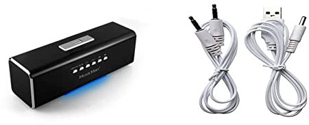 MusicMan MA Lautsprecher (MP3-Player, Soundstation & Radio, USB, Line-In) schwarz & MusicMan USB Kabel Ladekabel + Jack Kabel für MusicMan MA & MusicMan MA Display & DAB BT Soundstation BTX-29